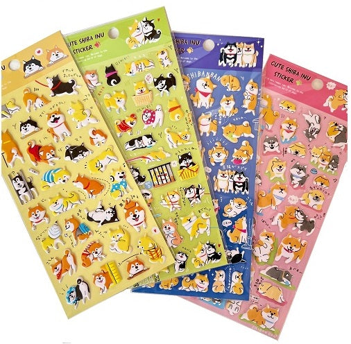 11002 Shiba Inu Puffy Assorted Stickers-12