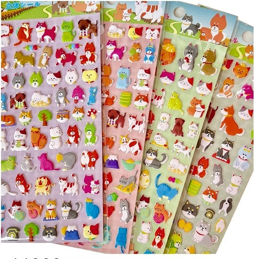 11003 Cats & Dogs Puffy Assorted Stickers-12