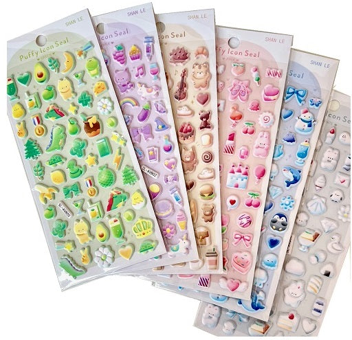 11004 Kawaii Puffy Assorted Stickers-12