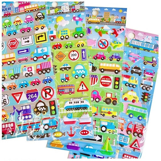 11007 Car Truck Train Assorted Stickers-12