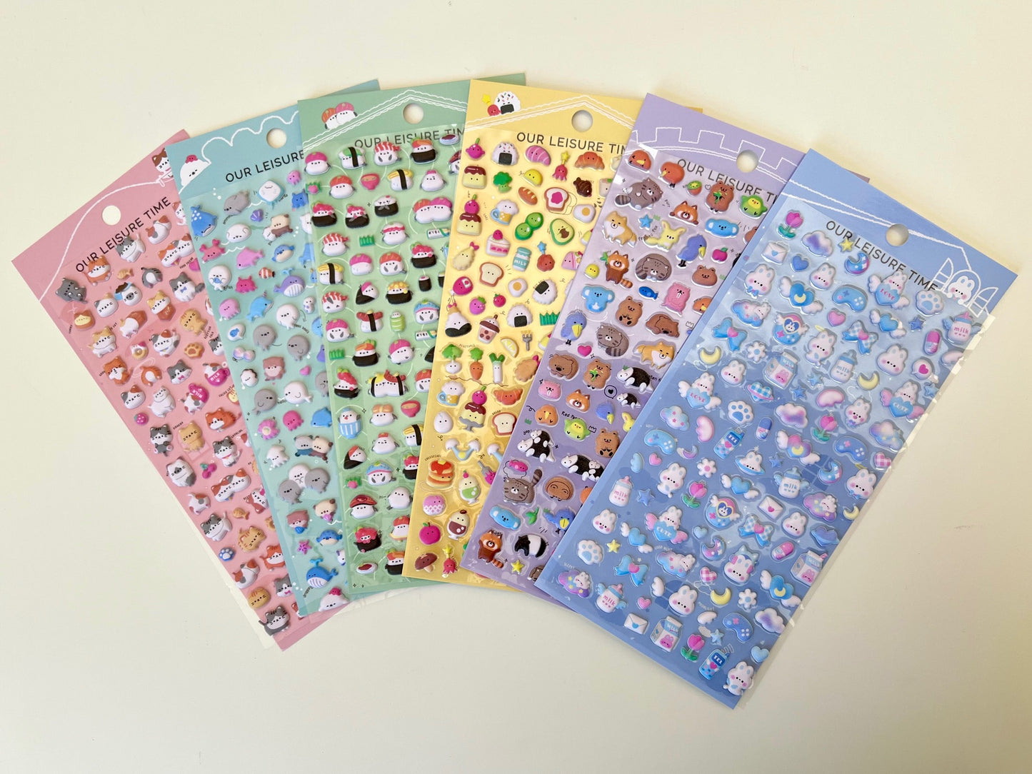 11023 Tiny Animal Food Court Puffy Assorted Stickers-12
