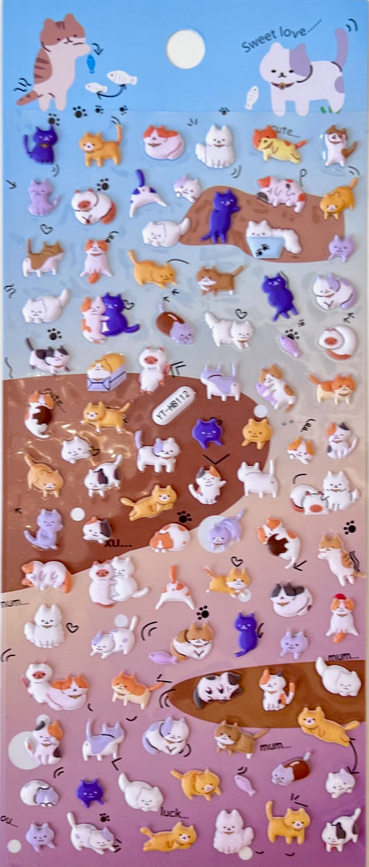 11056 Cat Tiny Puffy Stickers-10