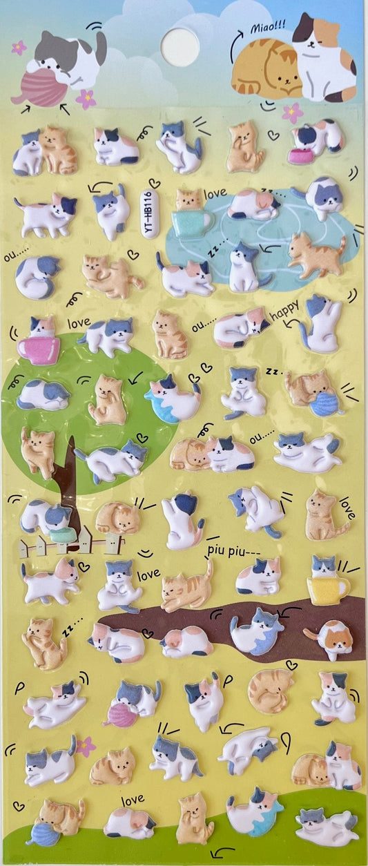 11057 Cat 2 Tiny Puffy Stickers-10