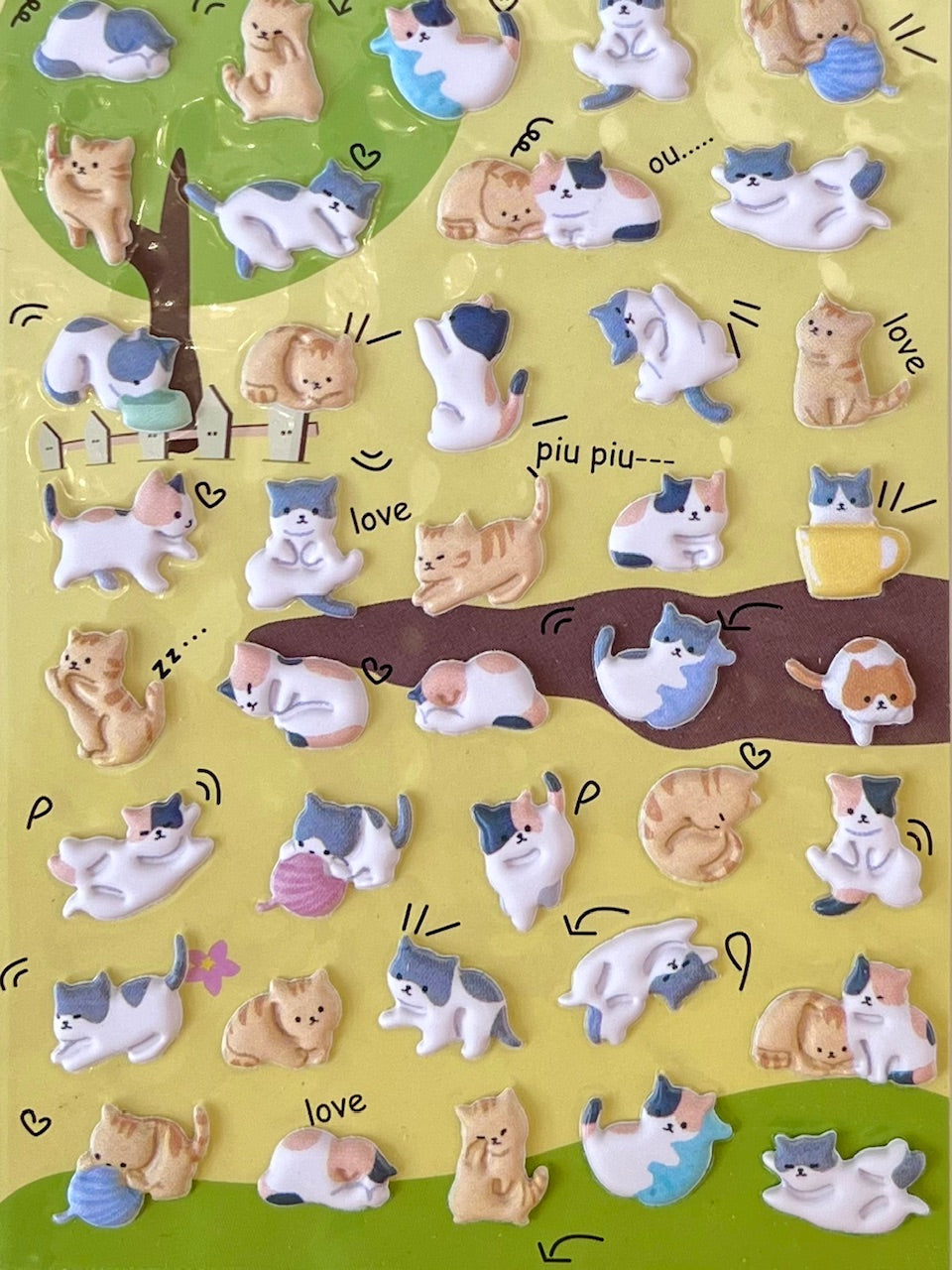 11057 Cat 2 Tiny Puffy Stickers-10