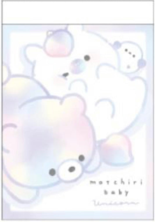 116617 Bear & Unicorn Motchiri Babi Rainbow Mini Notepad-10