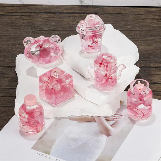 X 12127 PINK FLOWER COMBO FLOATY KEY CHARM-DISCONTINUED