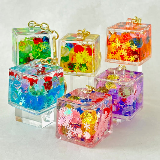 12128 COLOR CUBE COMBO FLOATY KEY CHARM-12