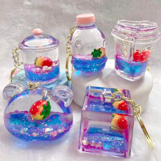 12136 STRAWBERRY FLOATY KEY CHARM-12