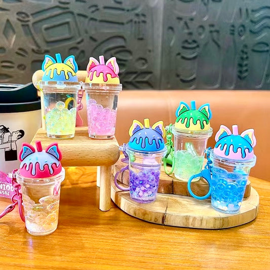 12182 CAT TOP BOBA FLOATY KEY CHARM-12