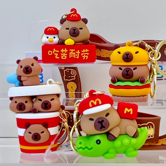 12187 Capybara Fast Food Key Charm-12