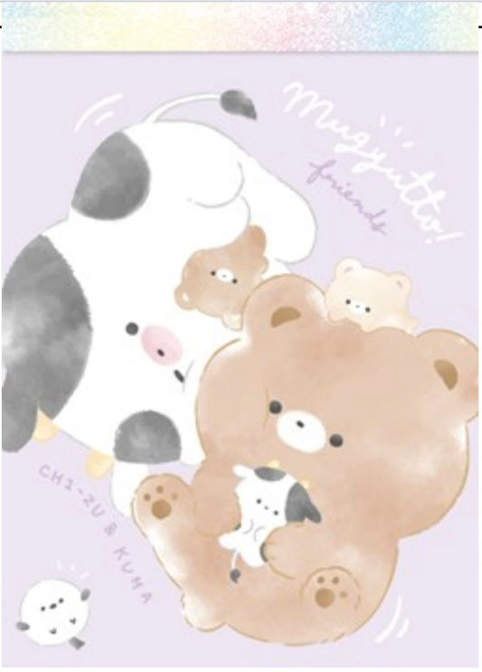 80077 Bear and Cow Mugyutto Mini Notepad-10
