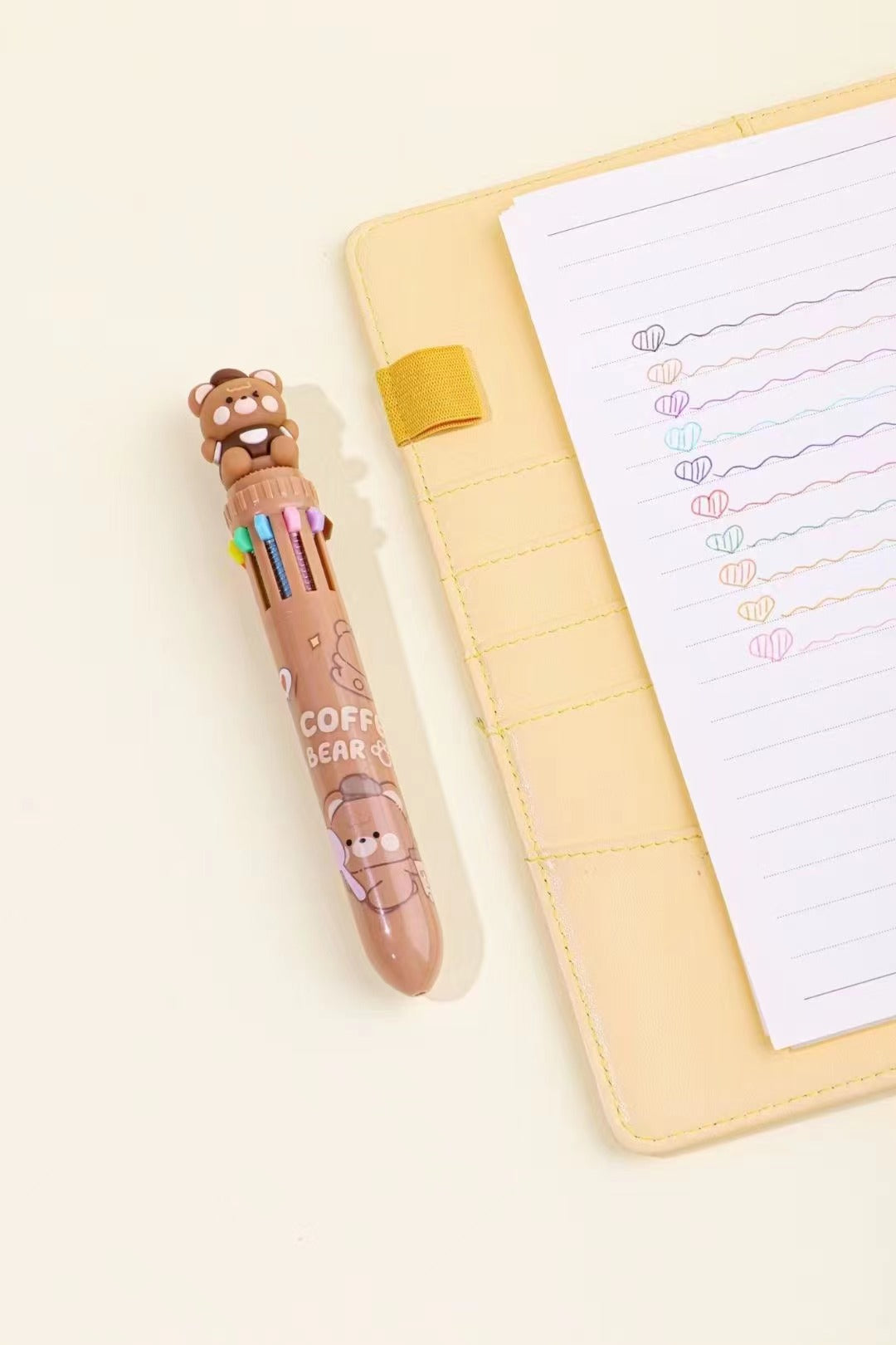 23004 COFFEE BEAR 10-COLOR RETRACTABLE BALL PEN-36