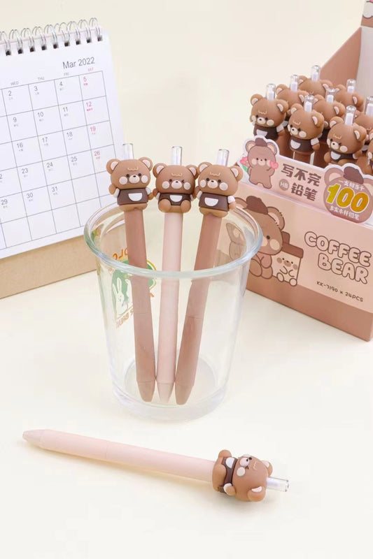 21804 COFFEE BEAR RETRACTACTABLE PENCIL-24