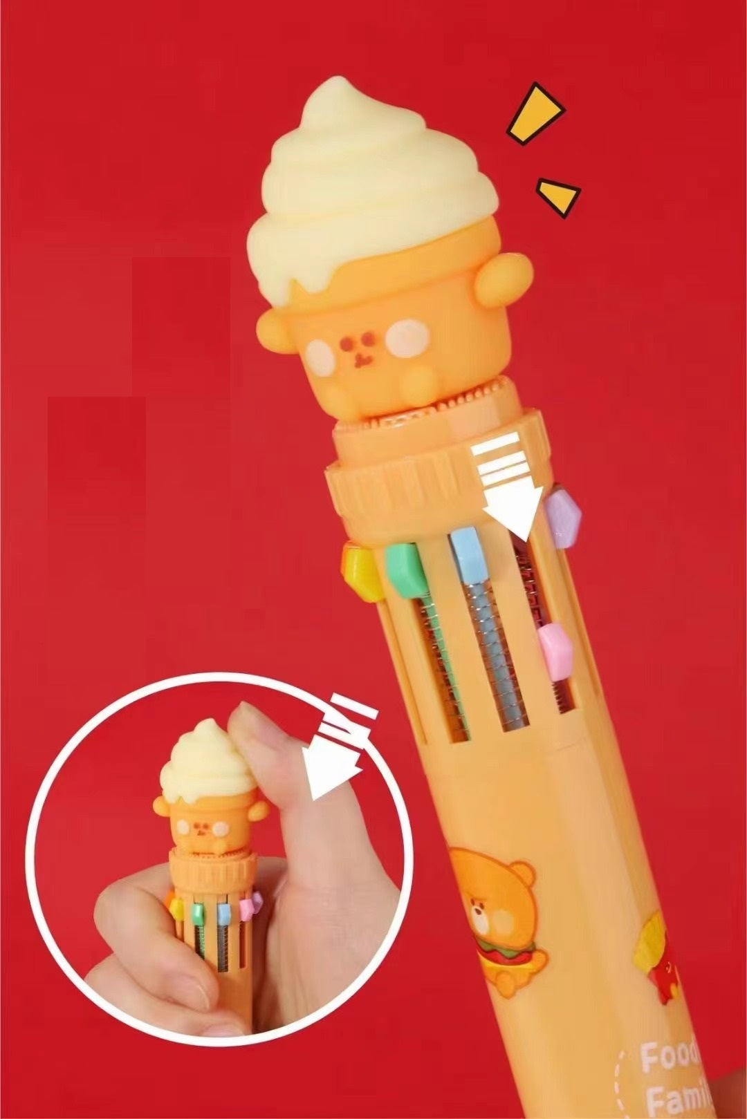 23009 FAST FOOD 10-COLOR RETRACTABLE BALL PEN-36