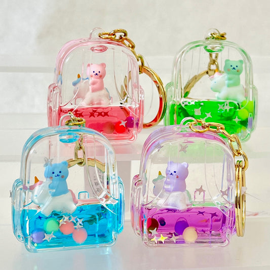 X 12137 BEAR UNICORN FLOATY KEY CHARM-DISCONTINUED