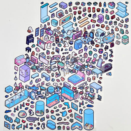 11071 3D Diorama Stickers-12