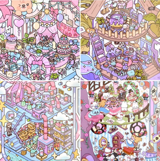 11074 3D Diorama Party Stickers-12
