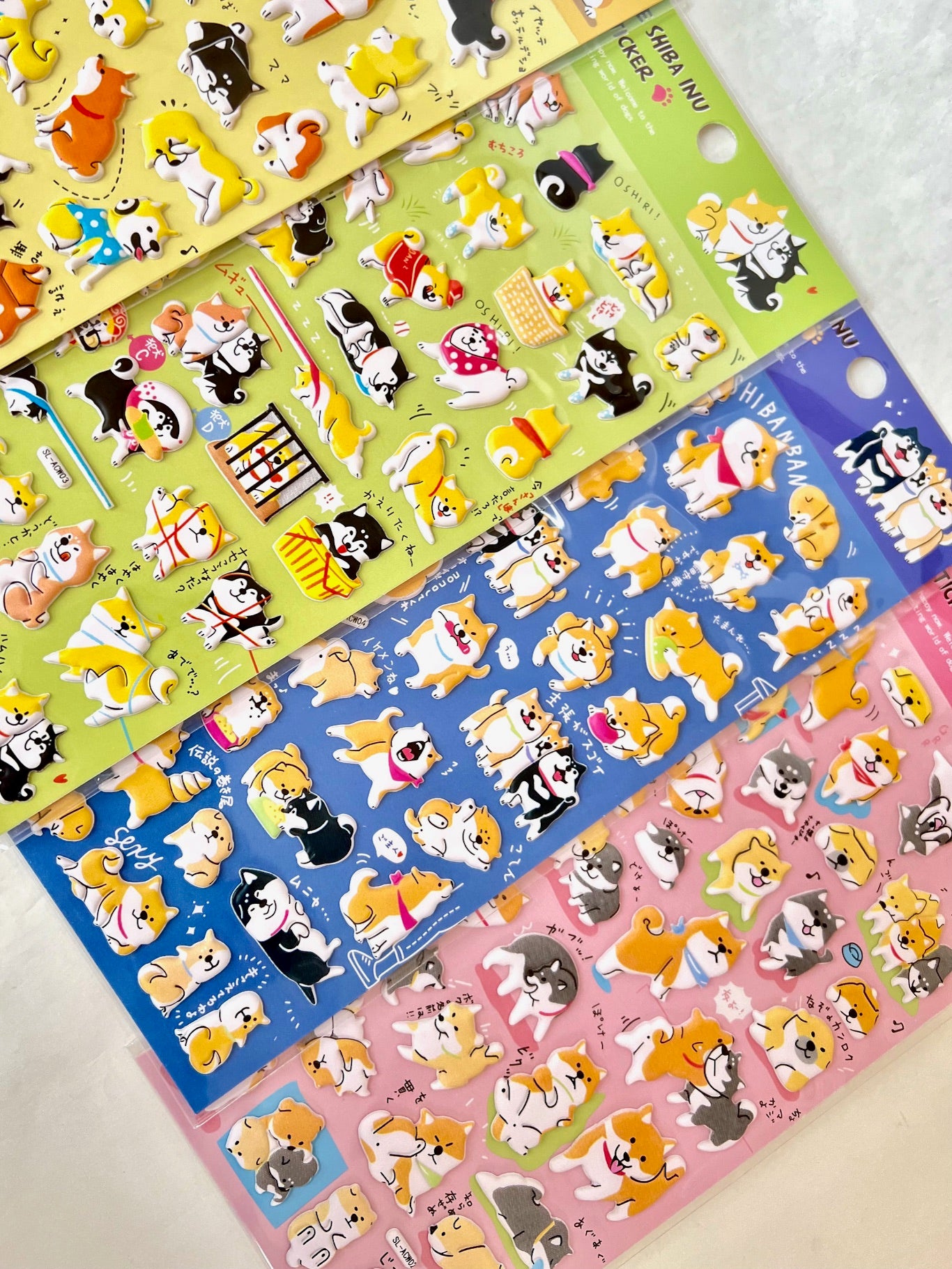 11002 Shiba Inu Puffy Assorted Stickers-12