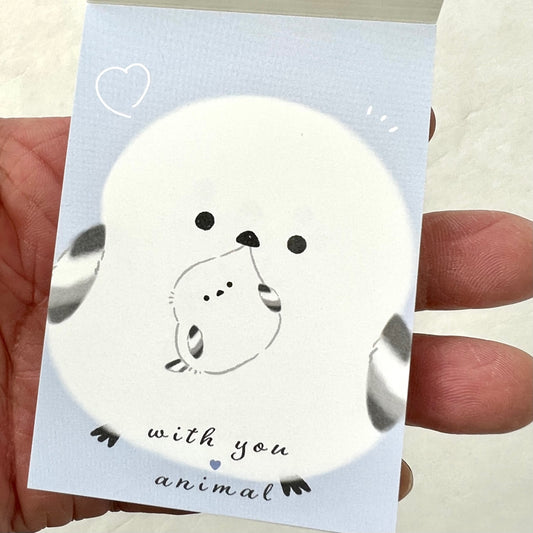 210857 Kamio Sparrow Bird Shima Enaga Mini Notepad-10