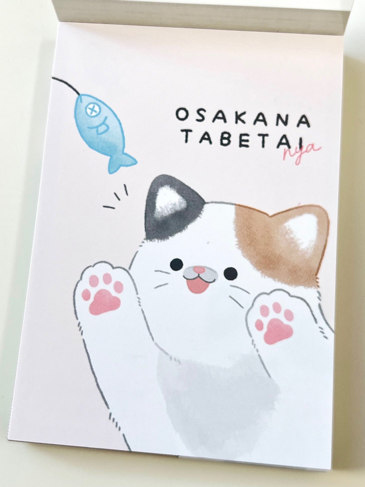 112219 Osakana Tabetai Nya Cat Mini Notepad-10