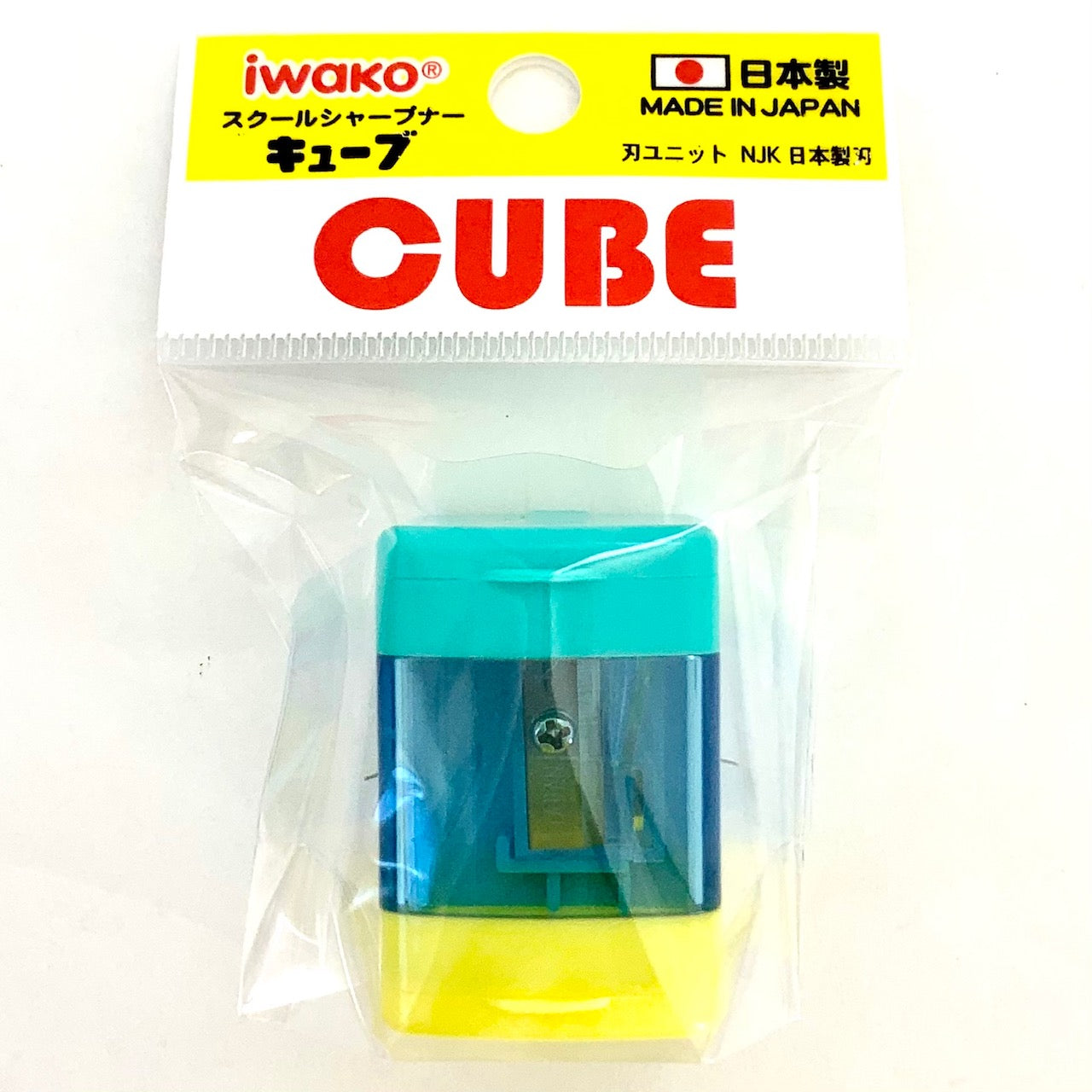 333352 IWAKO Cube Pencil Sharpener Green/Yellow-5