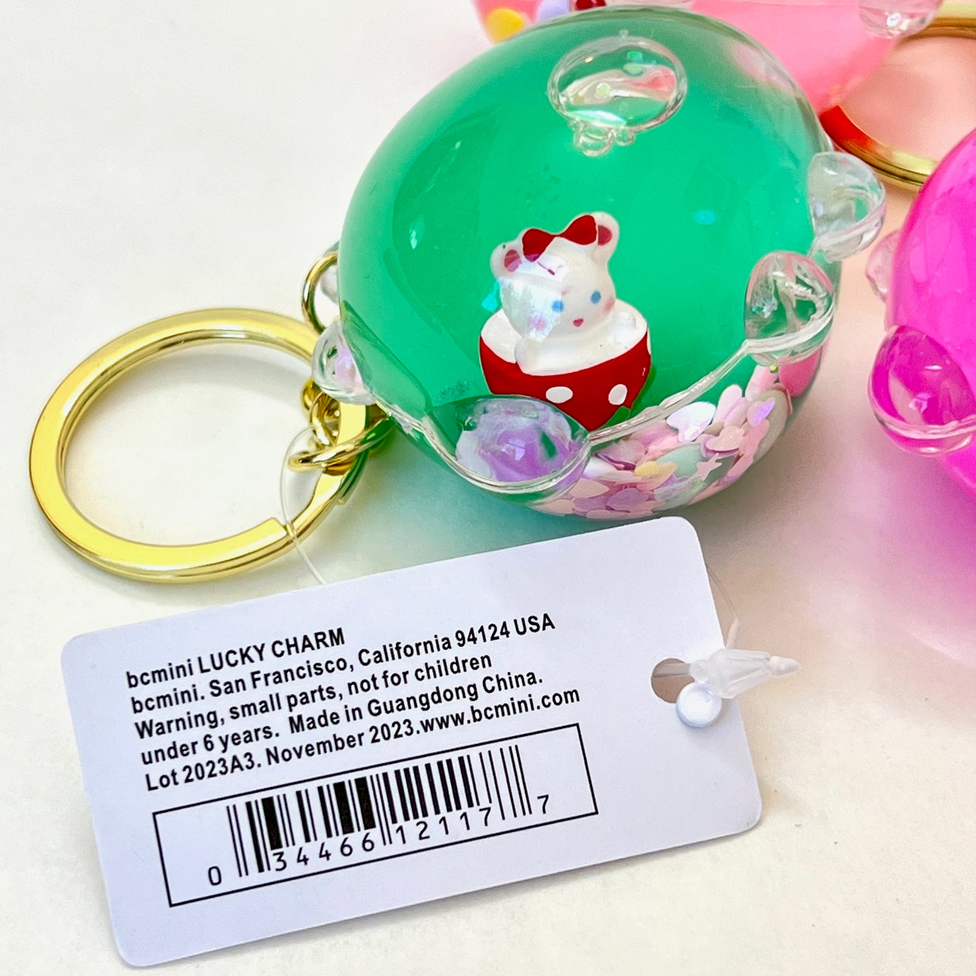 12117 STRAWBERRY ANIMAL FLOATY KEY CHARM-12