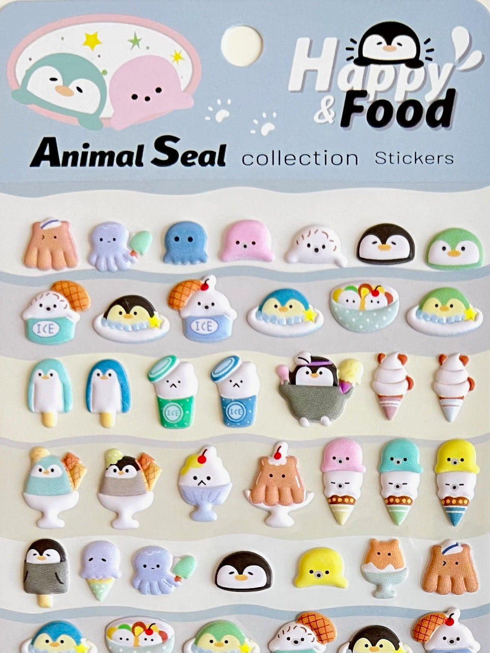 11034 Penguin Food Puffy Stickers-10