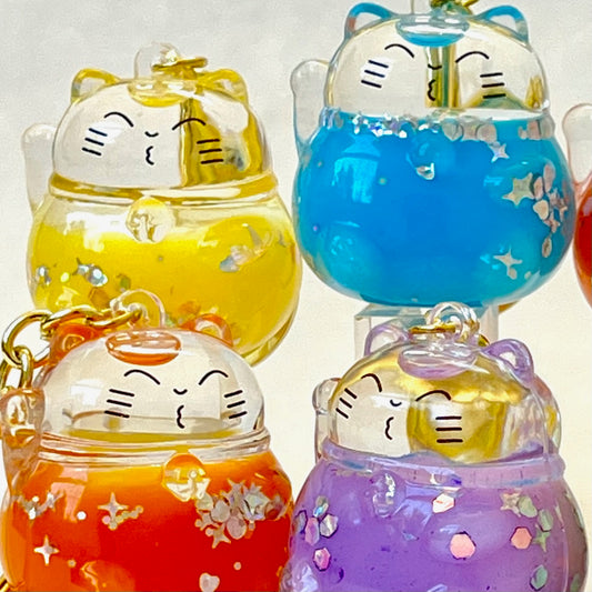 12147 COLORFUL CAT FLOATY KEY CHARM-12