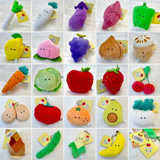 X 63404 FRUITS AND VEGGIES PLUSH CHARMS-DISCONTINUED