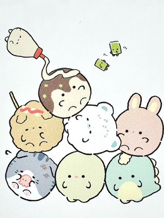 114551 Round Animals Takoyaki Konamon Mini Notepad-10