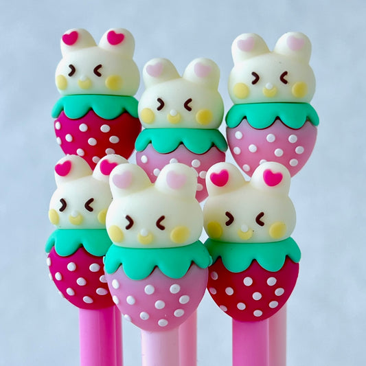 X 22517 STRAWBERRY RABBIT GEL PEN-DISCONTINUED
