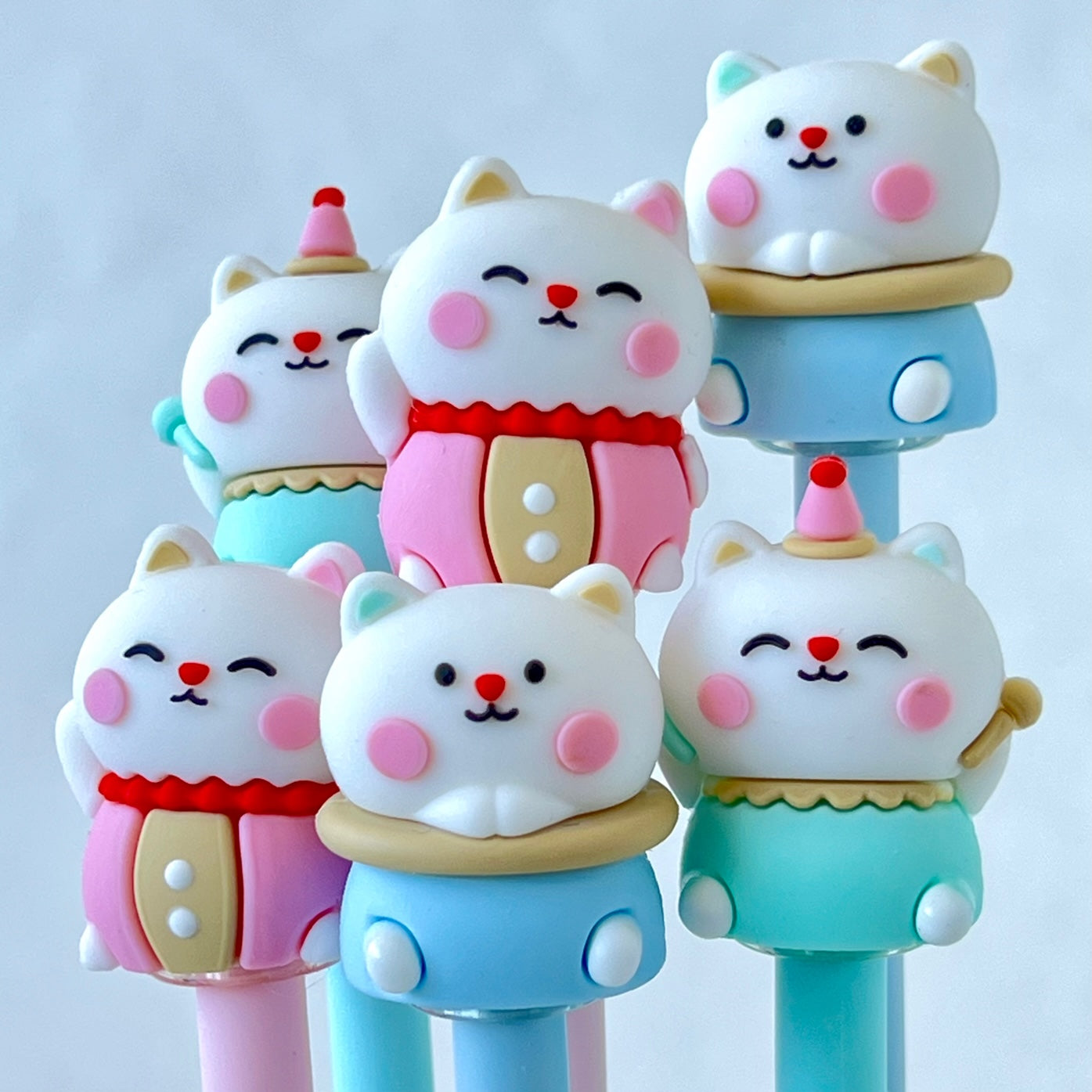 12Pcs Cute Kawaii Funny Cartoon Cat Lot Novelty pens Stationery Gel Ink Pen  new