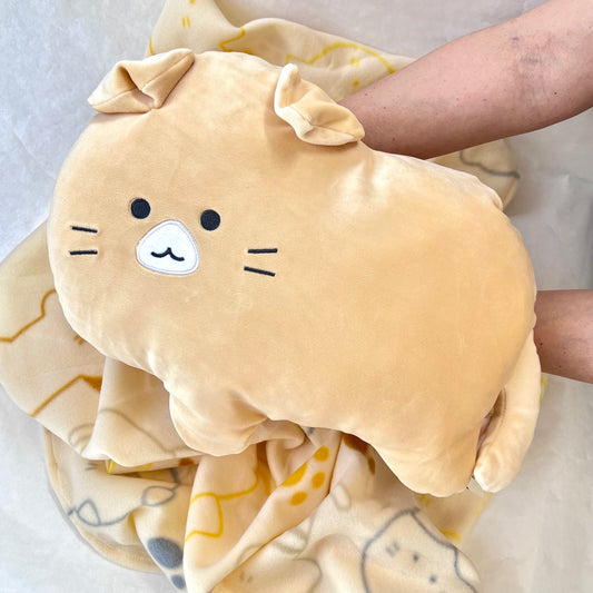 63453 CAT AND DOG BLANKET CUSHION PLUSH - 5
