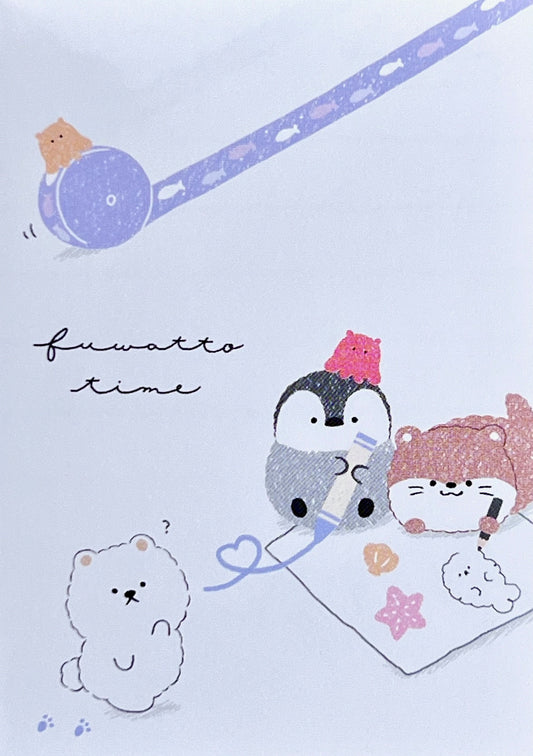 116700 Penguin, Otter, Bear Arts & Craft Fuwatto Time Mini Notepad-10