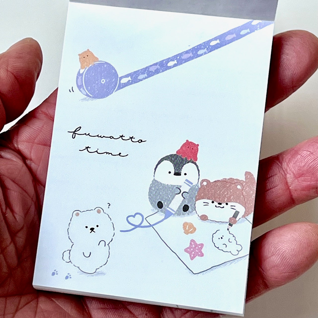 116700 Penguin, Otter, Bear Arts & Craft Fuwatto Time Mini Notepad-10