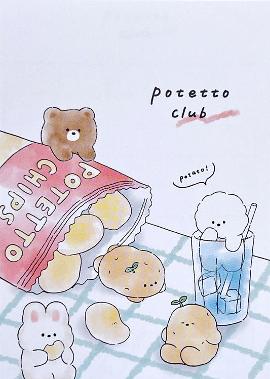 X 118777 Animal Chips Potetto Club Mini Notepad-DISCONTINUED