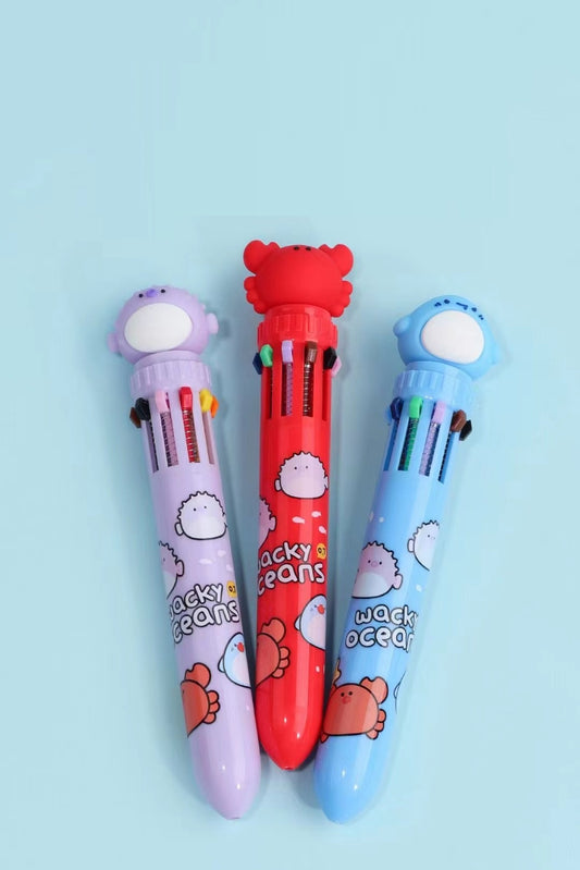 23007 OCEAN ANIMALS 10-COLOR RETRACTABLE BALL PEN-36