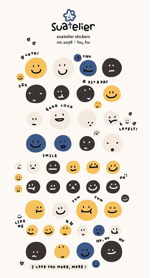 01076 SMILE FACE HU HU STICKERS-12