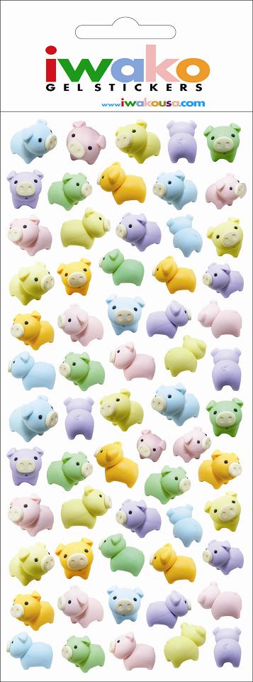 X 09172 PIG GEL STICKER-DISCONTINUED