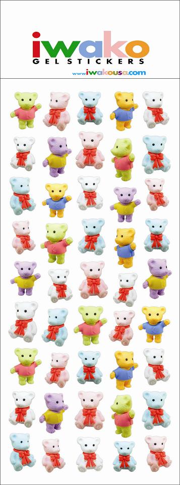 X 09195 BEARS GEL STICKER-DISCONTINUED