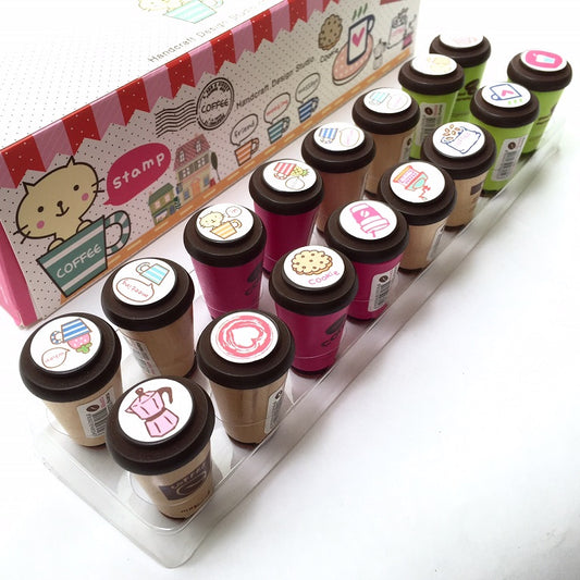 X 10073 12 LITTLE JAVA WOODEN STAMPS-DISCONTINUED