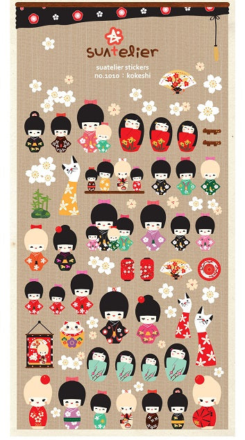 01010 Kokeshi Paper Sticker-12