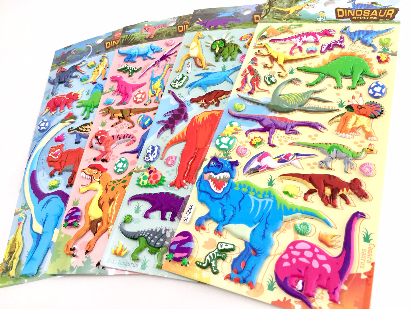 X 10111 DINOSAUR PUFFY STICKERS-DISCONTINUED