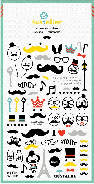 01011 MUSTACHE Glitter Sticker-12
