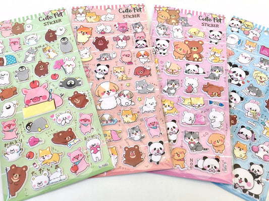 X 10129 CUTE PET PUFFY STICKERS-DISCONTINUED