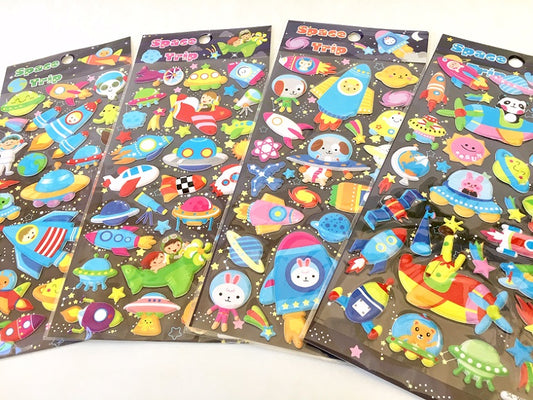 X 10130 NEON SPACE PUFFY STICKERS-DISCONTINUED