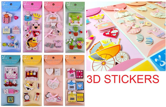 X 10144 3D CRAFT STICKERS-ASSORTED-DISCONTINUED