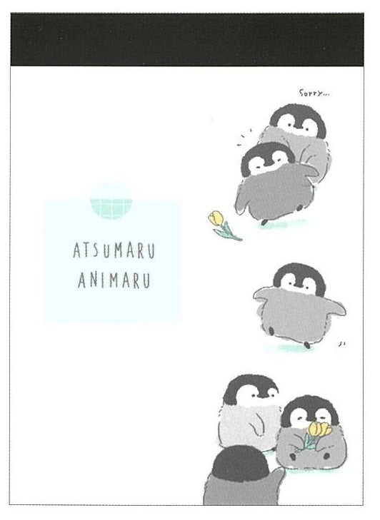 X 105627 Penguin Party Atsumaru Animaru Mini Notepad-DISCONTINUED