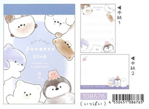X 108676 Sea Friend Potetto Club Mini Notepad-DISCONTINUED