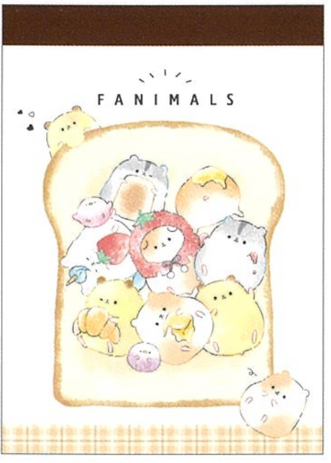 X 112050 Fanimals Animal Toast Mini Notepad-DISCONTINUED